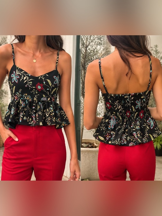Anthropologie Tops - Anthropologie Floral Peplum Cami Top – New With Tags